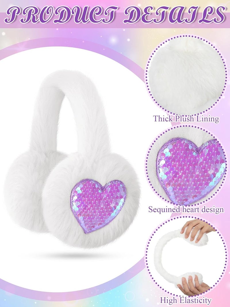 Fourluoo 3 Pcs Winter Earmuff Foldable Warm Kids Ear Muffs Plush Padded Cute Earmuffs for Women Kids Girls Winter - Image 5